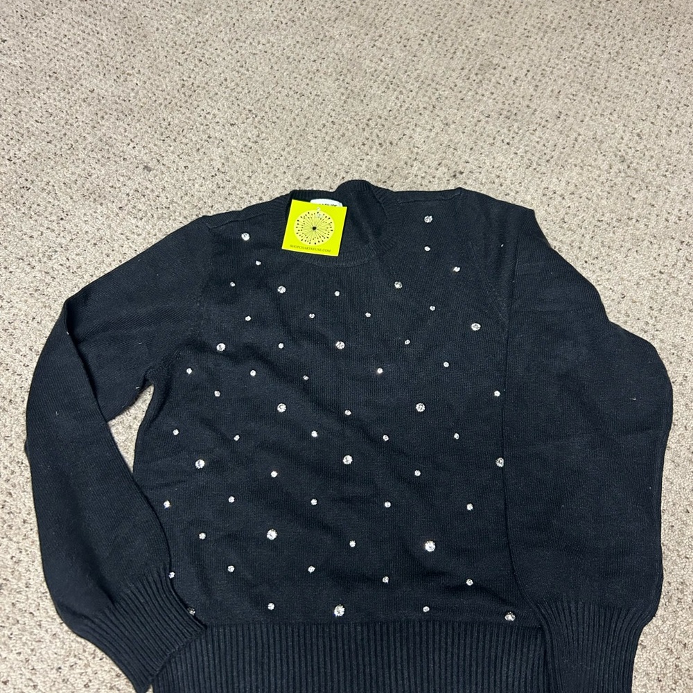 Sugarlips Black Sweater with Silver Accents